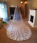 Women's Clothing Sequined Lace Bridal Veil 4m Long 3m Wide Length Trailing Golden Glitter Wedding Veil_ecoleips.com