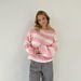 Aria Basics Aria Basics 2024 Winter New Women's Round Neck Striped Loose Lazy Versatile Long Sleeve Knitted Sweater For Women_ecoleips.com