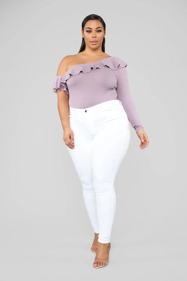 Women's Clothing Plus Size Fashion High Stretch Denim Small Leg Pants_ecoleips.com