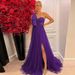 Elegant One-Shoulder Slit Evening Gown Train A-Line Party Dress for Banquets And Dances Women's Sexy Cocktail Dress_ecoleips.com