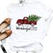 Eurean And American Cross-border Foreign Trade Women's Clothing Christmas Tree Print Round-neck Short-sleeve T-shirt_ecoleips.com