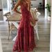 2023 New European And American Bohemian Style Spaghetti Strap Long High Waist V-Neck Floral Print Dress Women's Clothing_ecoleips.com