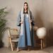 Modest Abaya Dress Elegant Muslim Dress Floral Sequins & Satin Panels For Special Occasions– Modest Long-Sleeve Maxi Dress With Comfortable Fabric_ecoleips.com