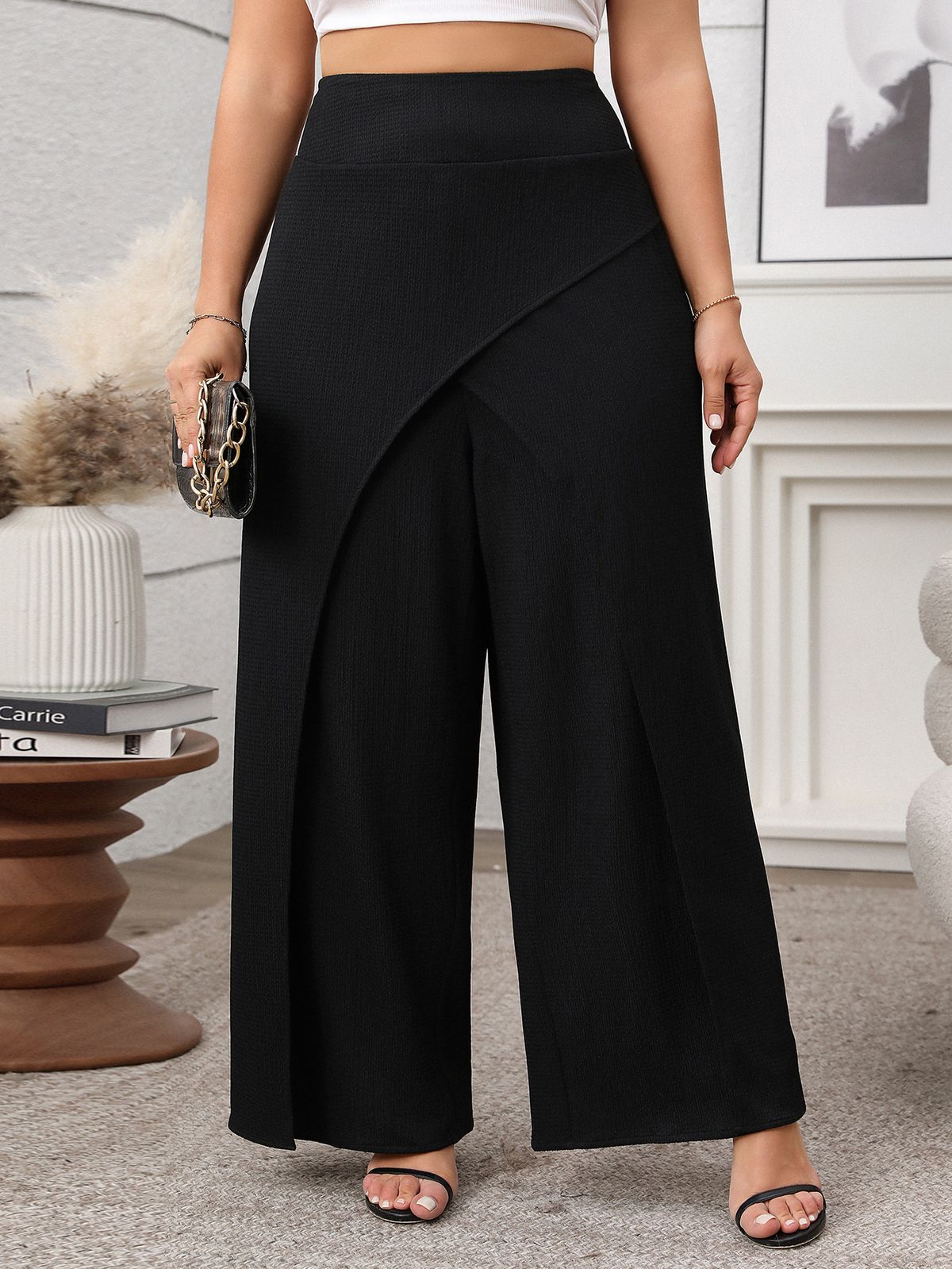 Women's Solid Color Wide-Leg Pants – Loose Fit High Waist Comfortable Trousers With Trendy Design_ecoleips.com