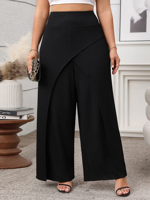 Women's Solid Color Wide-Leg Pants – Loose Fit High Waist Comfortable Trousers With Trendy Design_ecoleips.com