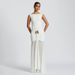 Sexy Solid Color Sleeveless Backless Slit Pleated High Waist Long Dress Women Summer Casual Evening Party Maxi Dress_ecoleips.com