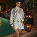 Talenza Elegant Satin Mini Dress Women's Fashion Luxury Scarf Ribbon Solid Ruched New Dresses Distinctive Female Party Dresses_ecoleips.com