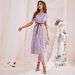Women's Spring And Summer Elegant Party Dresses With A Belt, Mesh Dress_ecoleips.com