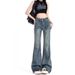 Tall And Elongated American Style Micro Flared Jeans For Women In Autumn, With A High Waist That Looks Slim Without_ecoleips.com