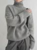 Customizable European And American Cross-Border High Neck Sweater 2026 Autumn Winter Loose Versatile Knitted Pullover_ecoleips.com