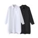 2025 Autumn New Women's Fashion Turn-down Collar Sleeve Loose Long Single-breasted Shirt For Women_ecoleips.com