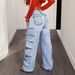 Distressed Straight-Leg Jeans For Women – Relaxed Fit Washed Denim – Casual Ripped Jeans_ecoleips.com