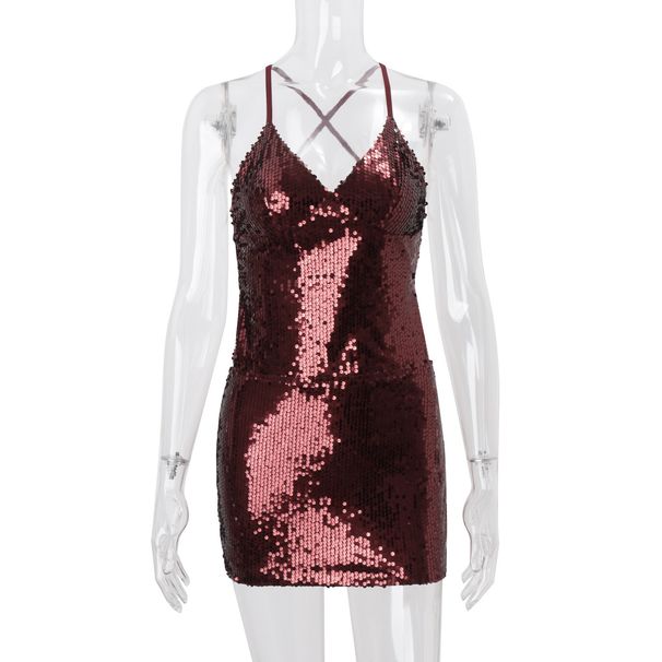 New Arrival Summer Women Dress Sexy Hot Girl Slim Bodycon Dress Open Back Tie Wrap Dress_ecoleips.com