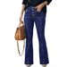 Women's Mid-Waist Stretchy Slimming Jeans 2026 Spring Style European American Cross Border Slightly Flared Casual Denim Pants_ecoleips.com