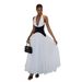 Women's Clothing Fashion Sexy V Neck Halter Neck Color Matching Waist Dress_ecoleips.com