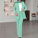Women's Plus Size Autumn Jacket Professional Solid Color Two Piece Set With High Waisted Trousers New Style_ecoleips.com