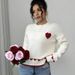 Couple Matching Sweaters Romantic Heart Embroidery Pullover Acrylic Knit Sweater Women Oversized Fit_ecoleips.com