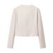 Women's Short Double-Breasted Blazer Set With Chain Belt & Ankle Pants – Elegant Office-To-Evening Outfit (Beige/Black, Sizes Xs-L)_ecoleips.com