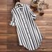 K Medium To Long Casual Striped Shirt Long Sleeved Plus Size Women's Sleeveless Shirt_ecoleips.com