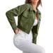 Cotton Corduroy Jacket For Women – Short Single-Breasted Lapel Coat With Long Sleeves_ecoleips.com