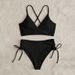 Women's Clothing Sexy Swimsuit Solid Color V Neck Bikini High Waist Strap Split Multi Color Swimsuit_ecoleips.com