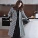 Women's Houndstooth Blazer Coat – Classic Wool-Blend Tweed Jacket For Fall & Winter, Slim-Fit Office & Casual Wear (Black/White, S-3XL)_ecoleips.com