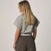 European And American Women's Clothing Spring And Summer New Fashion Street Casual Versatile Short-sleeved Striped Waist Short Top_ecoleips.com