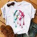 New Women's European American Fashion 3D Makeup And Nail Art Short-sleeve T-shirt For Women_ecoleips.com
