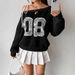 AD674 Cross-border Sports Style Off-shoulder Long-sleeve Jacket, New Autumn 2025 Model, Loose-fitting Sweet And Spicy_ecoleips.com
