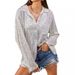Verve 2025 Autumn Women's New Fashion Sequin Long Sleeve Turn-down Collar Elegant Casual Shirt_ecoleips.com