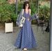 Plaid Slimming Design Dress With Hanging Neck And Long Skirt_ecoleips.com