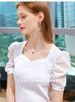 Ice Silk T-Shirt For Women's Summer Short-Sleeved Body, French Court-Style Puffed Sleeve Top, Trendy_ecoleips.com