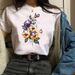 Cross-border Supply Tops With Floral And Plant Motifs, Cute, Simple, Loose, Plus-size Clothing, Cartoon Short-sleeve_ecoleips.com