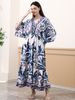 Women's Clothing Positioning Printed Dress Loose A Line Long Skirt Beach Cover Up Holiday Long Skirt_ecoleips.com