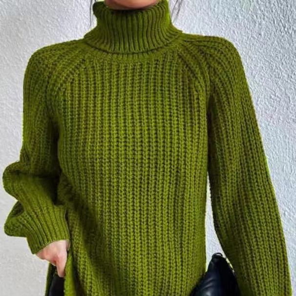 "Women's Soft Turtleneck Sweater Long Sleeve Pullover Comfortable Winter Knitwear Casual Elegant Loose Fit"_ecoleips.com