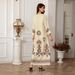 Muslim Women's Robe Elegant Temperament Printed Embroidered Dress Abayas_ecoleips.com