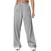 Women's High Waist Straight Leg Sweatpants Casual Joggers Elastic Cuff Athletic Lounge Pants for Fall Winter_ecoleips.com
