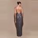 Women's Clothing Hot Diamond Backless Pleated Sexy Slim Fit Celebrity Temperament Dress PARTY Long Skirt_ecoleips.com