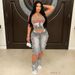 Women's Distressed Denim Cargo Shorts - Relaxed Fit Washed Blue & Gray Shorts For Women, Casual Streetwear_ecoleips.com