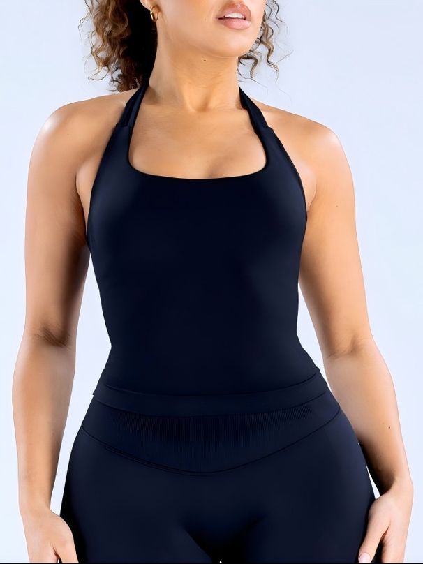 New European And American Style Women's Fashion DFYNE Alternative Halter Neck Backless High-elasticity Non-transparent_ecoleips.com