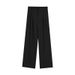 Aria Basics Black Suit Elastic Slimming Casual Summer Loose Wide-Leg Women High Waist Draped Long Pants Trendy_ecoleips.com