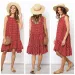 Ruffled Polka Dot Dress For Women, Sleeveless, Round Neck, Loose Hem, New_ecoleips.com