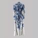 Women's Casual Fashion Temperament Elegant Vacation Contrast Color Open Button Long Coat_ecoleips.com