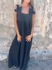 2025 Summer New Women's Solid Color Lace Fashion Dress For Women_ecoleips.com
