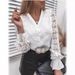 Aria Basics Aria Basics 2025 European Station Foreign Trade Hot-Selling New Solid Color Lace V-Neck Cardigan Women's Shirt_ecoleips.com