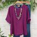 Women's Clothing Casual Split Cotton And Linen Tops And Blouses_ecoleips.com