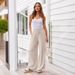 Suitable For All Seasons 2024 Women's New Linen Summer Drawstring Flowing Wide-Leg Beach Pants With Pockets_ecoleips.com