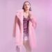 Elegant Faux Fur Coat For Women – Long Sleeve, Notched Collar, Plus Size (S-XXXXL, Pink/White)_ecoleips.com