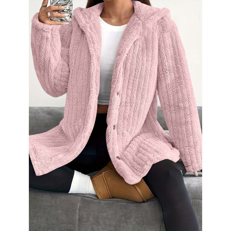 Stylish Unisex Hooded Button-Up Cardigan - Soft Polyester Blend Long Sleeve Casual Outerwear For Men & Women_ecoleips.com