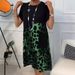 Women's Round Neck Loose Printed Casual Dress Fashionable Comfortable Fit_ecoleips.com